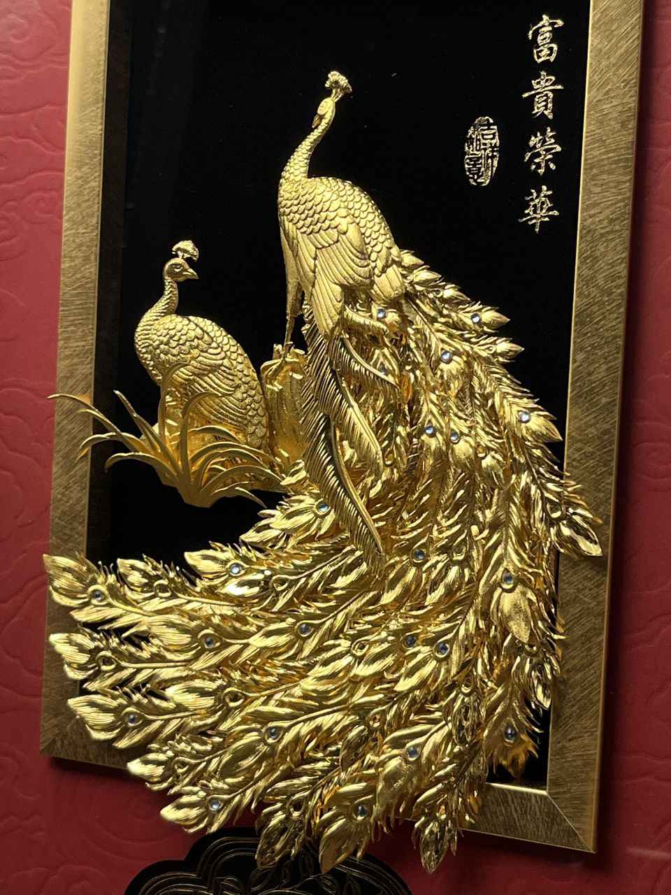 24K真金箔-富貴榮華(孔雀+牡丹)