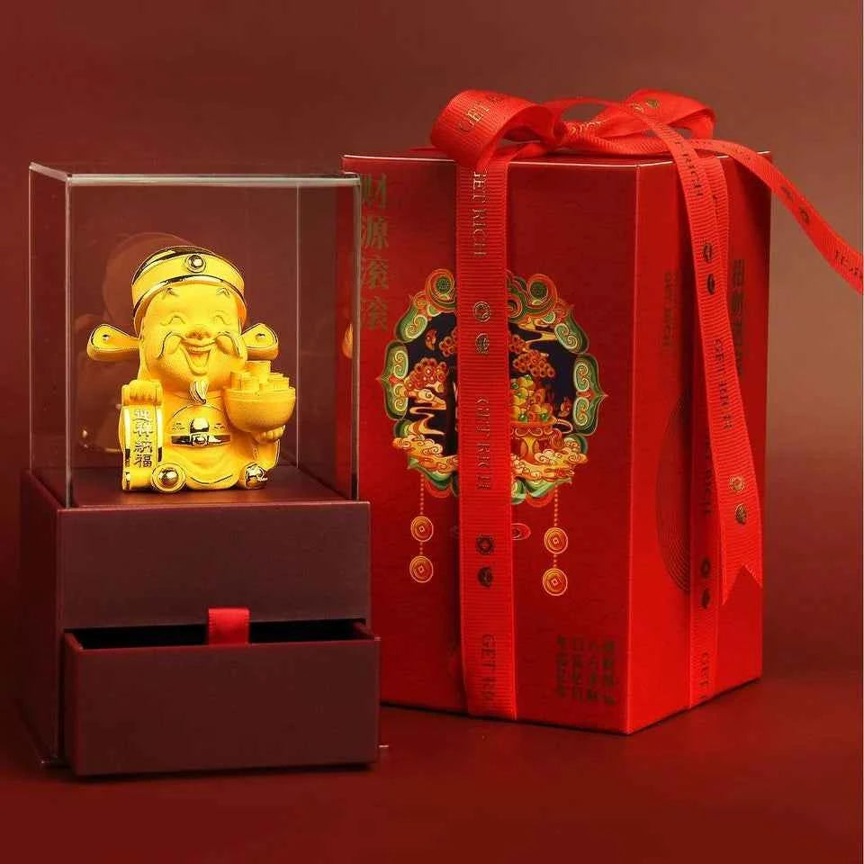 24K擺件財神-迎祥納福(首飾盒)
