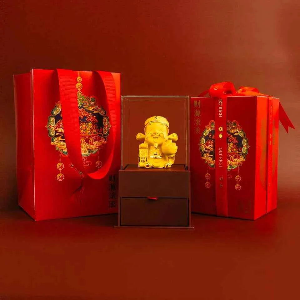 24K擺件財神-迎祥納福(首飾盒)