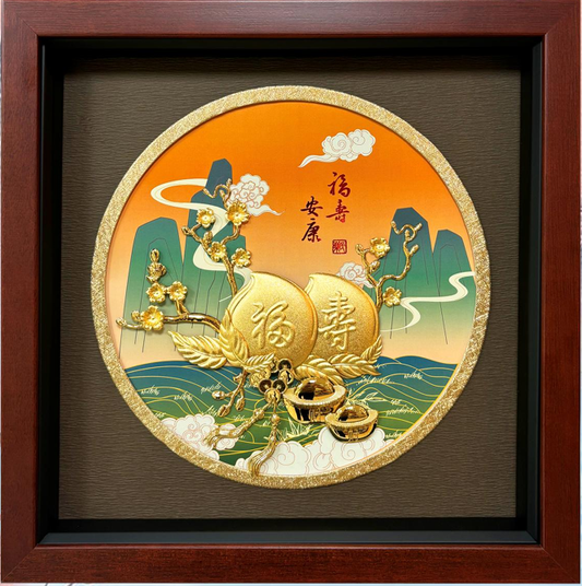 真金箔-福壽雙金桃